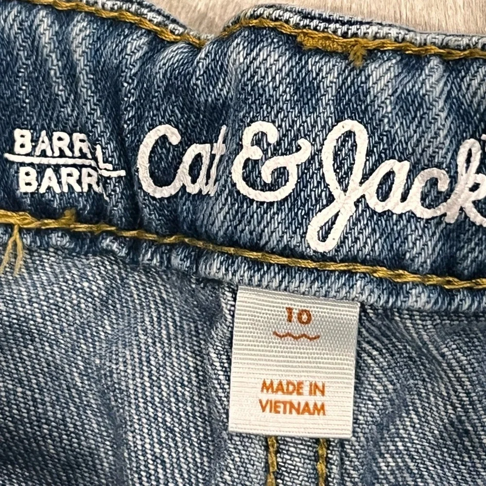Cat & Jack Girl's Barrel Rhinestone Blue Jeans l 10 - Picture 3 of 4